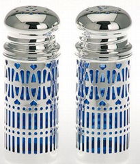 lacquered silver-plated salt & pepper