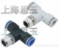 T型三通 插管外径4 6 8 10 12mm-螺纹1分2分3分4分