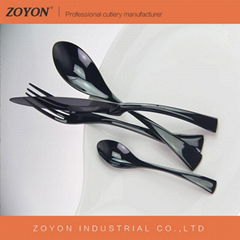 stainless steel wedding 4pcs  black cutlery set