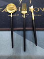 High quality  black gold cutlery set 5