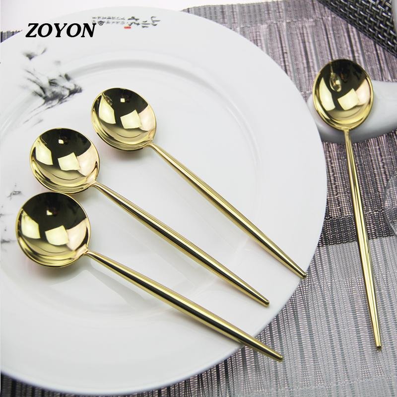 Hotel cutlery gold spoon set