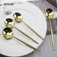 Hotel cutlery gold spoon set