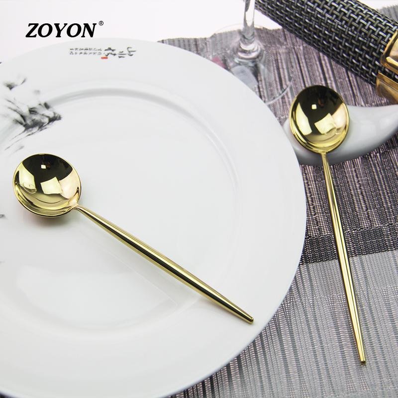Hotel cutlery gold spoon set 3