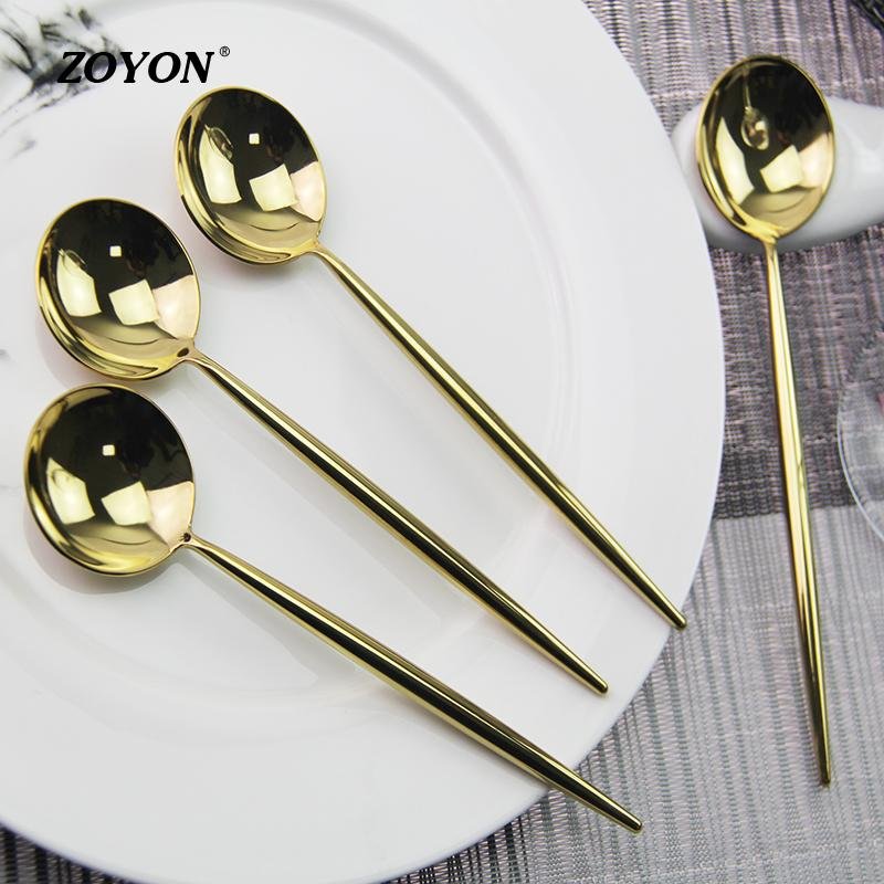Hotel cutlery gold spoon set 5
