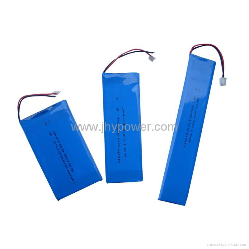 Digital rechargeable lithium poly battery 113050 2000mah for CD player 3