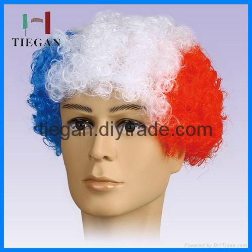 france sports fan wig with headband  2
