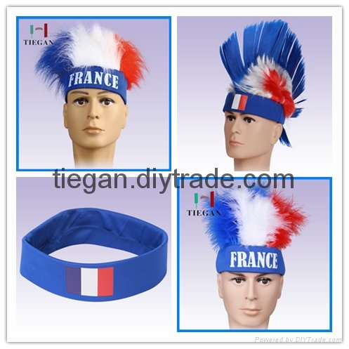 france sports fan wig with headband  4