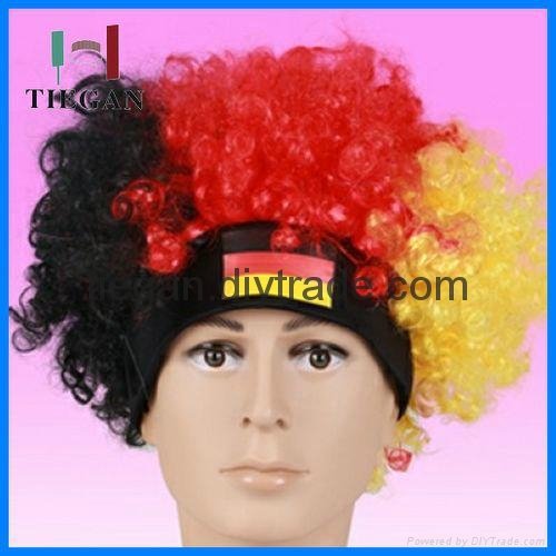 Argentina Crazy afro wig /party wig hat with eslatic band 4