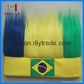 coloured ball game fan wig multicolour Synthetic soccer sports wigs 4