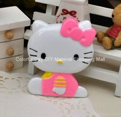 Wholesale Resin Plastic Lovely Flat Back Hello Kitty in Pink Color to DIY