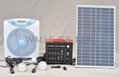Portable Solar System2 LED lamps12VDC fan20W solar panel
