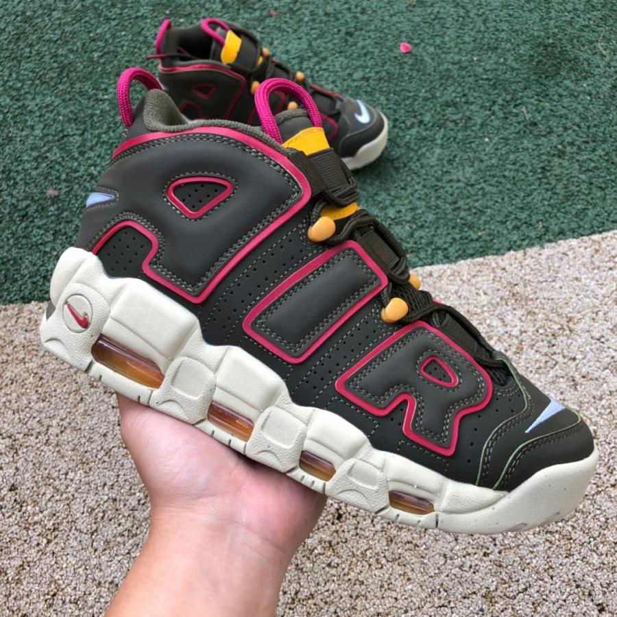      Basketball Shoes Olive Green Air More Uptempo 96 Sneakers      Kicks 3