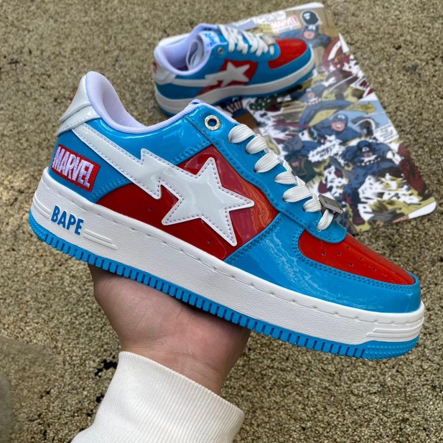 Marvel x Bape STA Sneakers Captain America Shoes Fashion Board Shoes Gift 3
