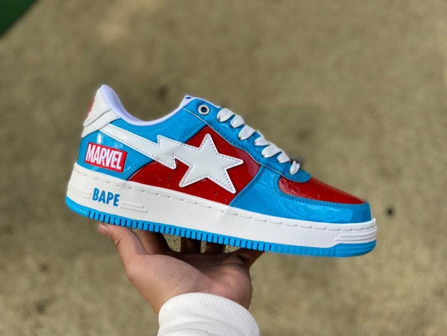 Marvel x Bape STA Sneakers Captain America Shoes Fashion Board Shoes Gift 2