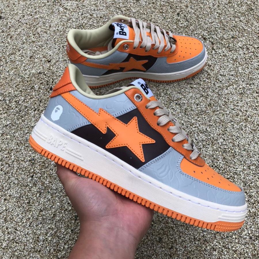 A Bathing Ape Sports Shoes BAPE STA SK8 Board Shoes Grey Orange Bape Shoes Gifts 3