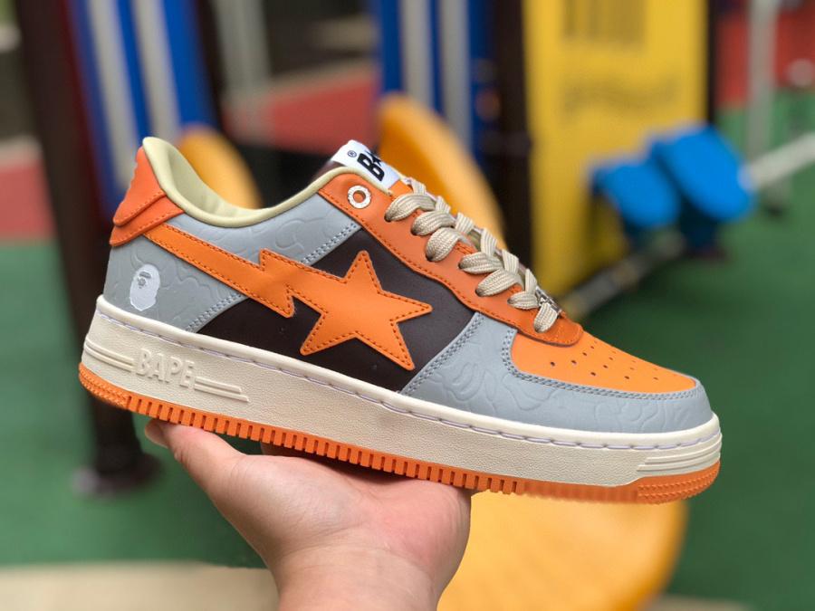 A Bathing Ape Sports Shoes BAPE STA SK8 Board Shoes Grey Orange Bape Shoes Gifts 2