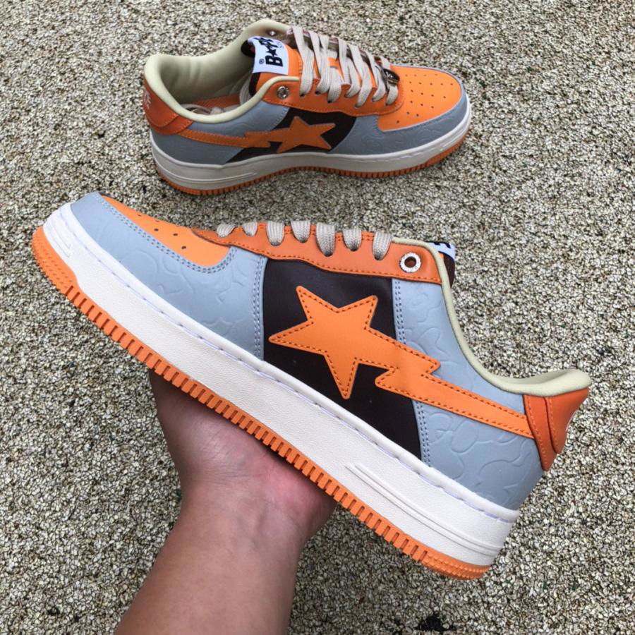 A Bathing Ape Sports Shoes BAPE STA SK8 Board Shoes Grey Orange Bape Shoes Gifts 5