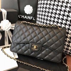 Premium Chanel Handbag 30cm Women Chanel Caviar Bag Golden Hardware