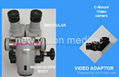 beam splitter, video adapter, video camera