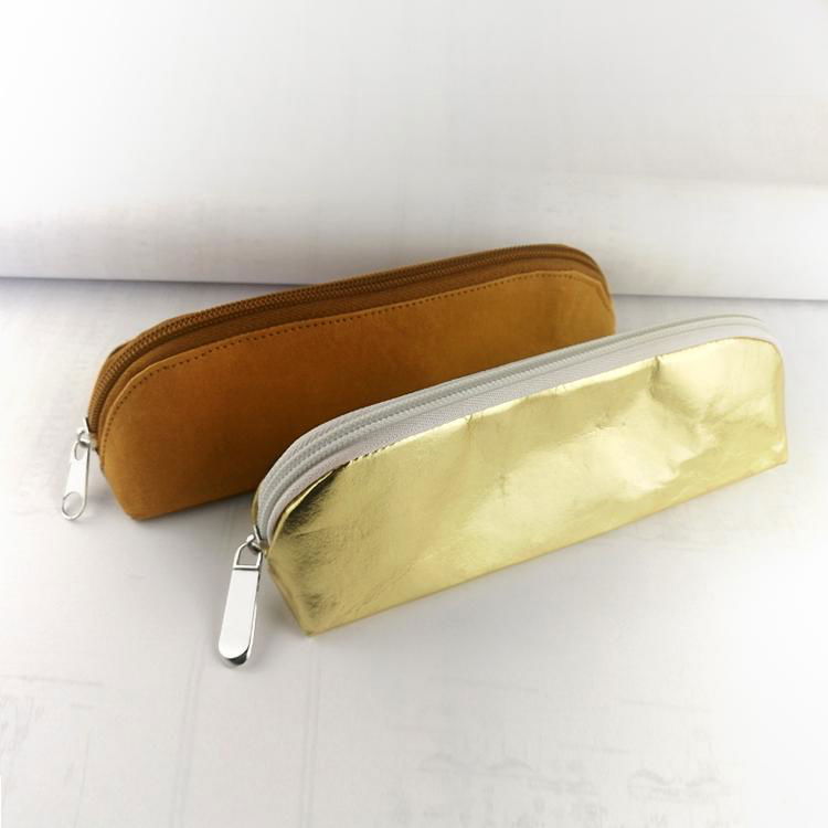 Brown paper Pencil case Green durable gold stationery pencil case 3