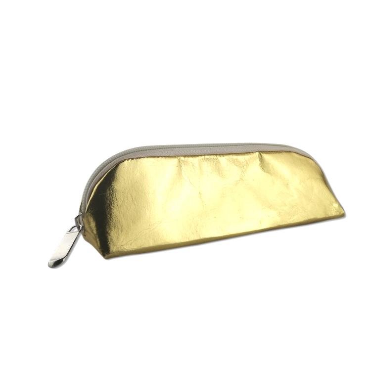牛皮紙筆袋 環保耐用金色文具鉛筆袋 純色簡約化妝收納袋可印logo 5