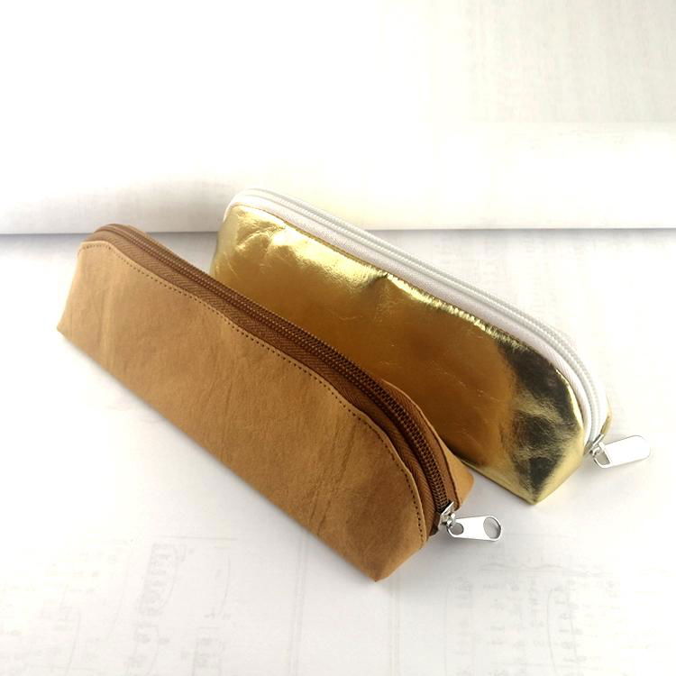 Brown paper Pencil case Green durable gold stationery pencil case