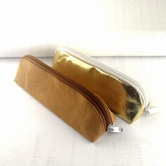 Brown paper Pencil case Green durable gold stationery pencil case