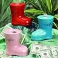 Boot shaped coin bank,ceramic