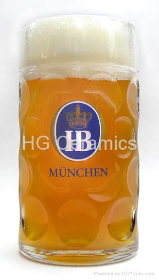 Glass beer stein, 1 liter 2