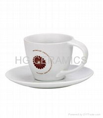 cappuccino cup and saucer, twist handle 