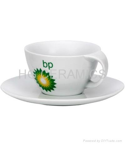 Cappuccino cup and saucer,  twist handle