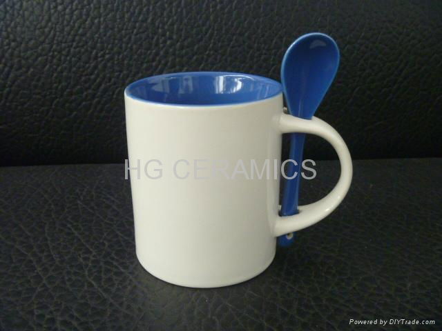 11oz sublimation mug with spoon 2