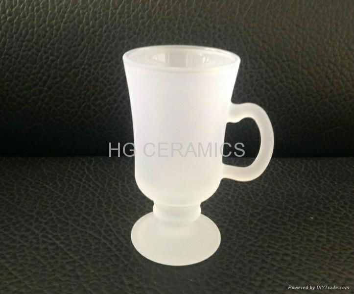 Outside frosted sublimation coated glass mug 