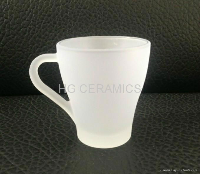 Outside frosted sublimation coated glass mug  4