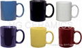  white mug with color rim&handle ,two tone mug 2