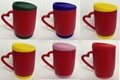 Red color change mug  with silicon lid and bottom 