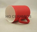 Red color change bone china mug , Fine bone china mug ,matte finished