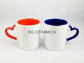 11oz  heart handle mug , inner & handle color  2