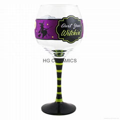 Wine glass mug  with  diamond