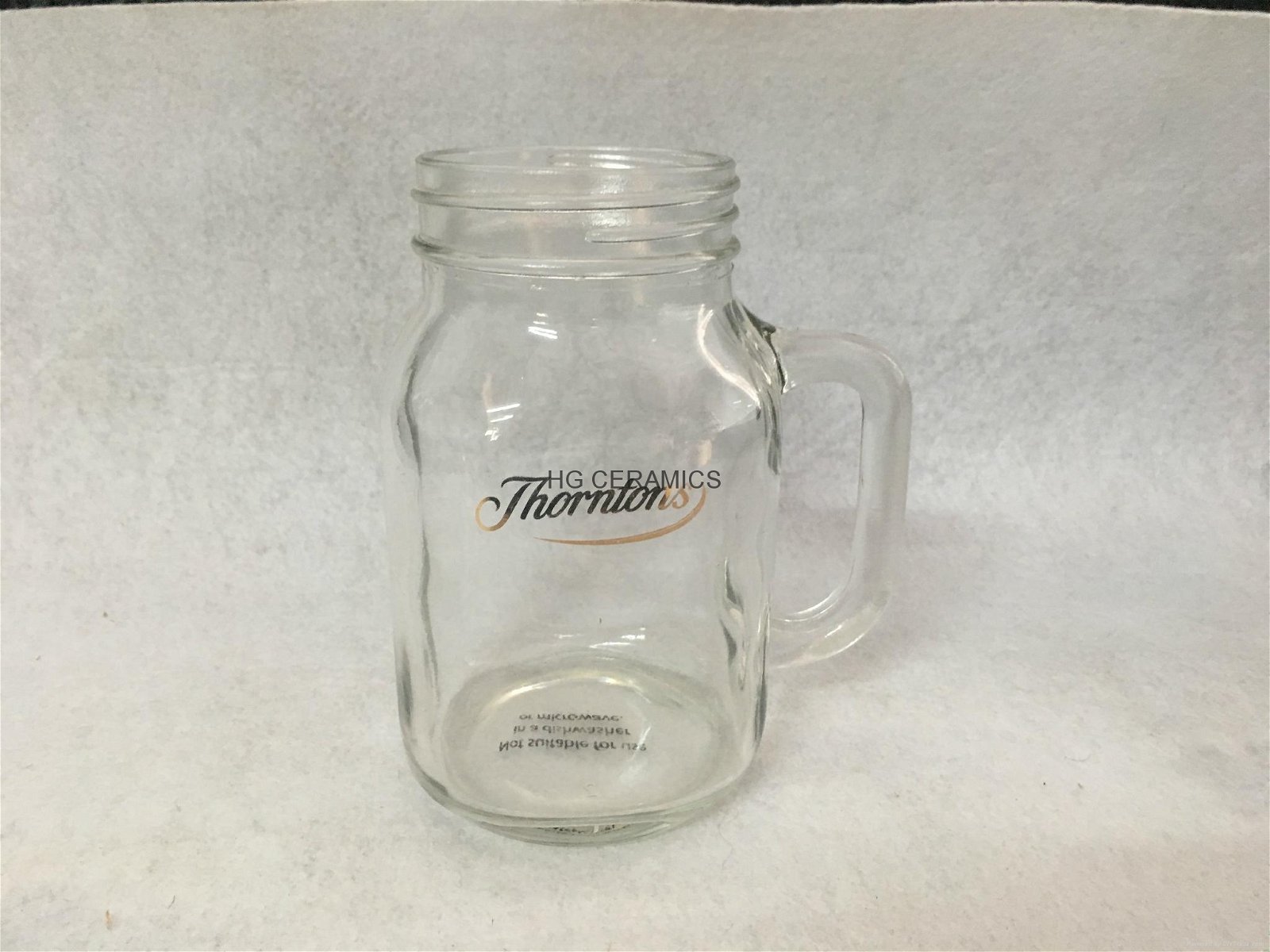 20oz  Glass mason jar with gold logo    