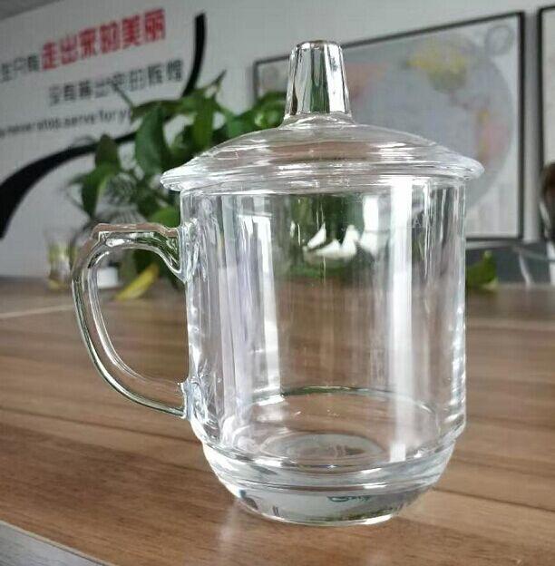 10oz  Sublimation clear glass mug with lid