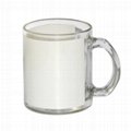 11oz Sublimation clear glass mug  with white patch 2