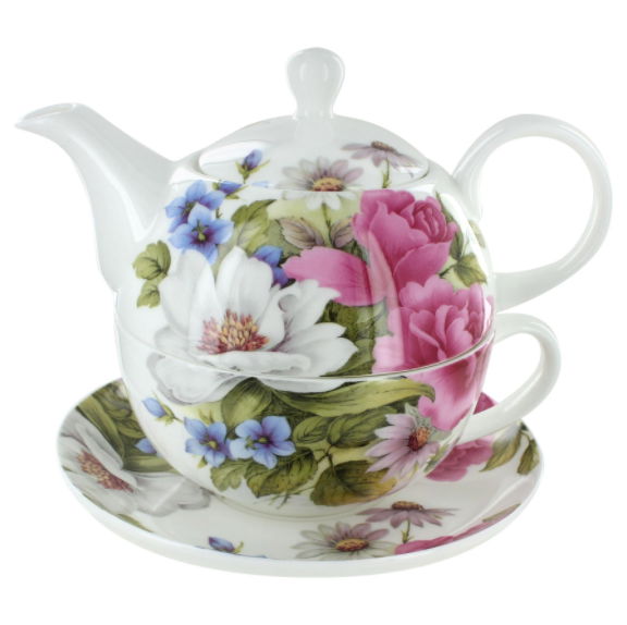 Bone China Tea for one set with saucer 2