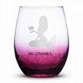 Ice Flower  Wine Glass   Red Color 