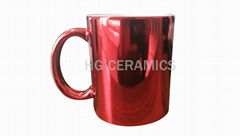 Metallic Red Color Mugs