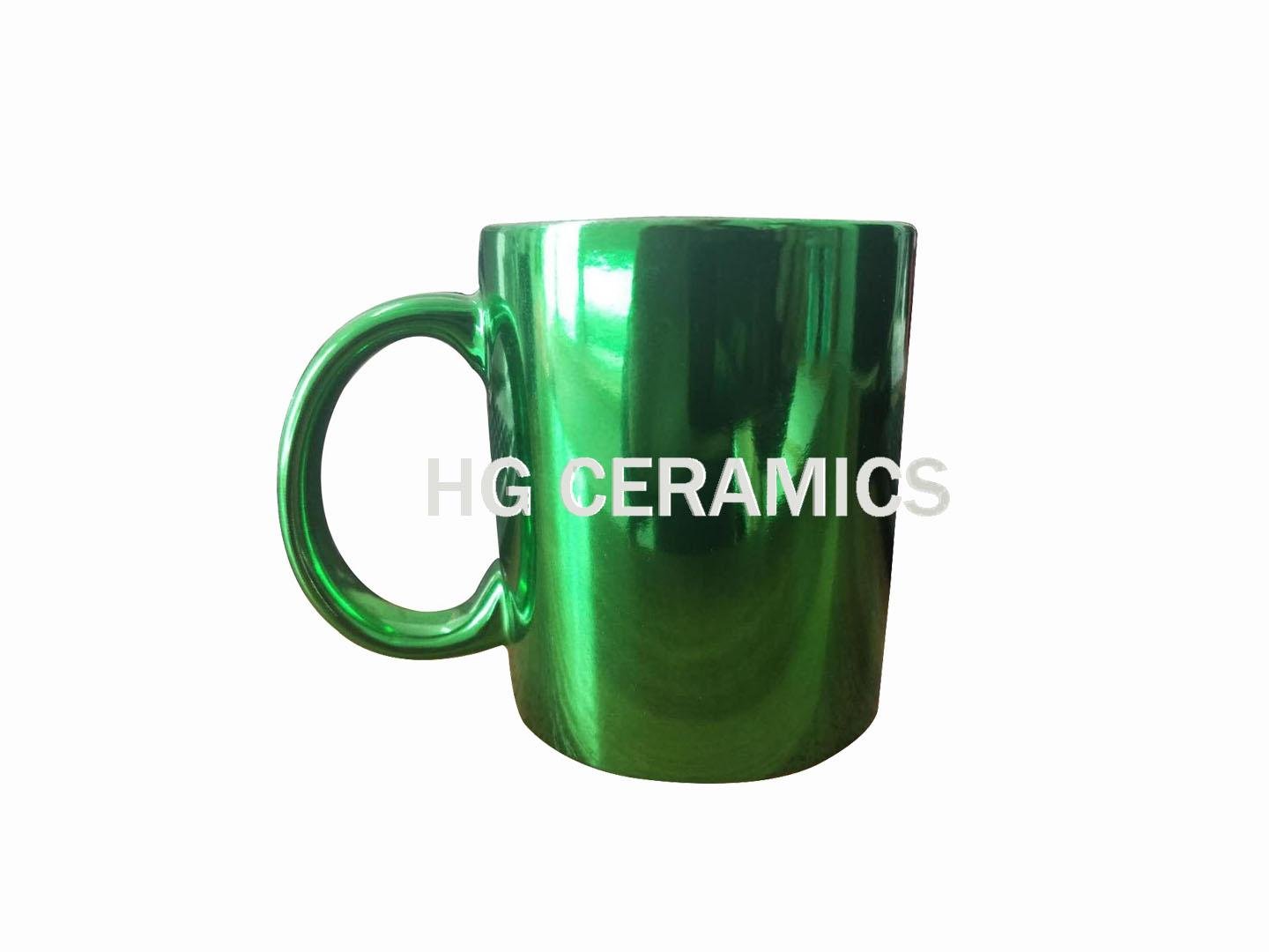 Metallic Green Color Mugs