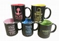 Spray Color Mug. Ceramic Mug with Paint Spray, Spray Mug with Laser Logo