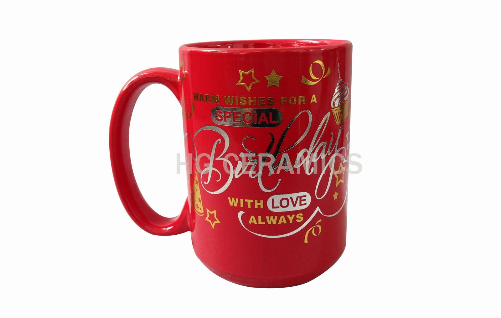 15oz Red Foil printing mug