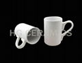 11oz white mug, ear handle