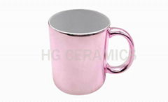 Metallic Pink Color Mugs